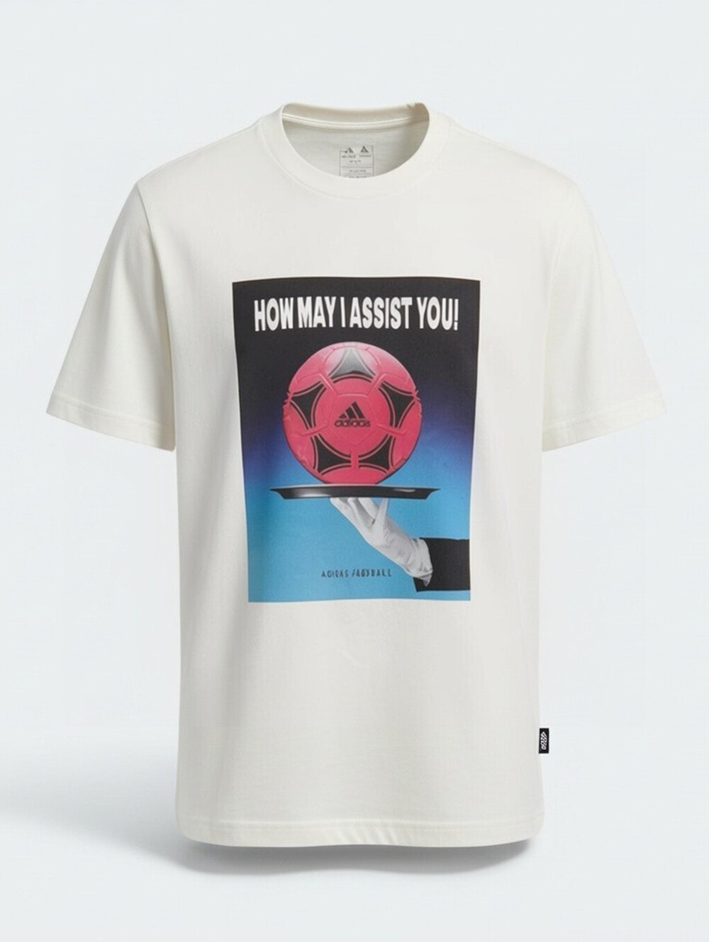 NWT Adidas TShirt "How May I Assist You?" Short Sleeves Cream Size XXL